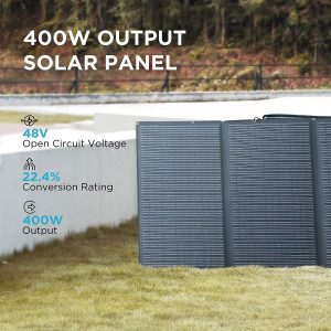 EcoFlow 400W Portable Solar Panel has 22.4% conversion rating
