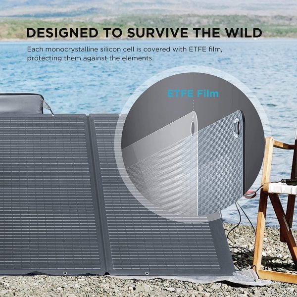 The EcoFlow 400W Portable Solar Panel is covered with ETFE film for protection