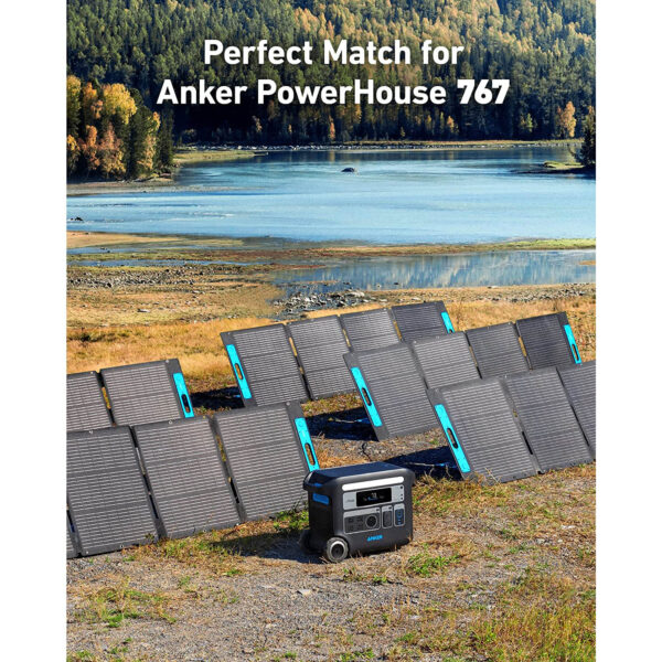 Anker 531 Solar Panel shown with Anker PowerHouse 767