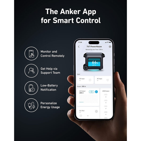 Anker PowerHouse 767 can be controlled via mobile phone app