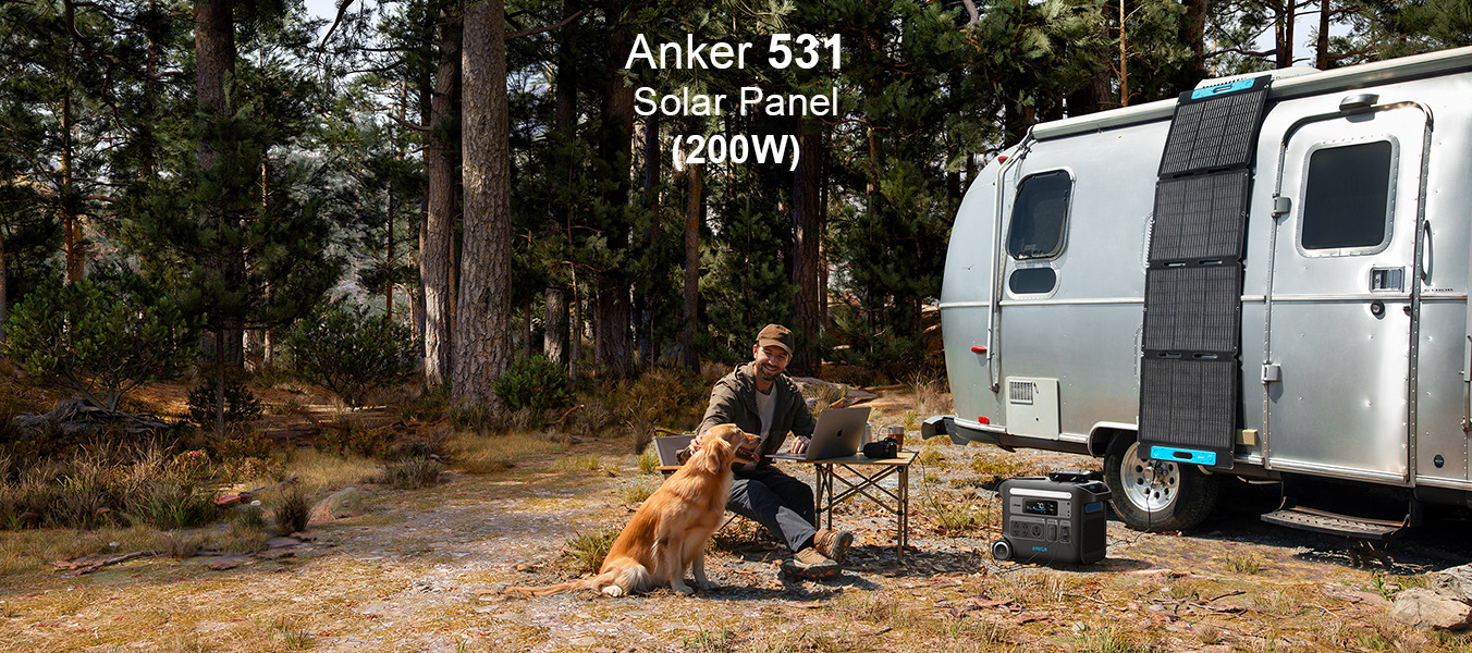 Anker 531 Solar Panel shown on RV